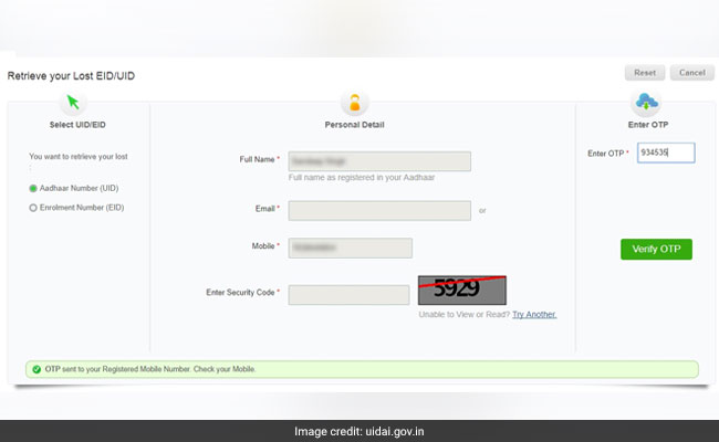 aadhaar on mobile 650 uidai website