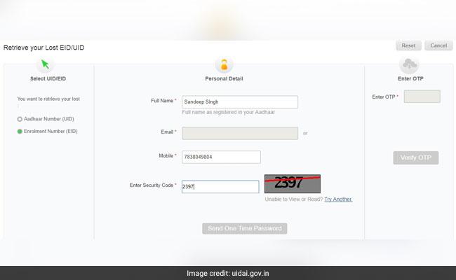 retrieve eid tool uidai website